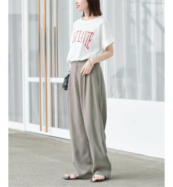 SLOBE IENA「《3サイズ展開/追加》ワンタックバレルスラックス」|スラックス|