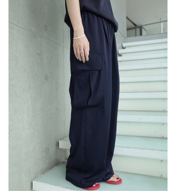 IENA「《一部店舗限定》Maison IENA サテンカーゴパンツ」|カーゴ|
