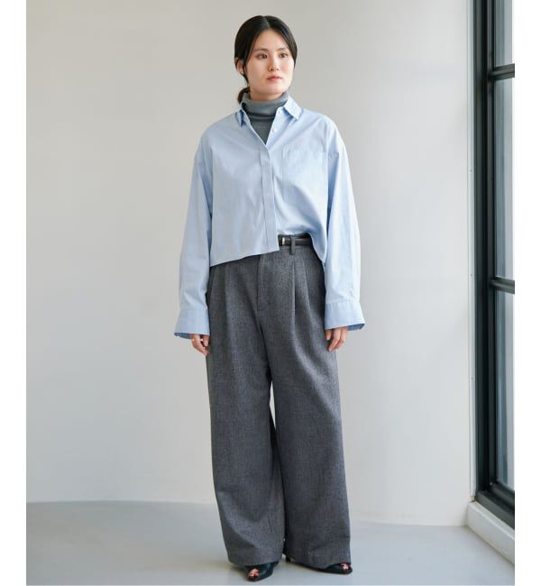 IENA「《予約》ツイードタックフォルムパンツ」|スラックス|