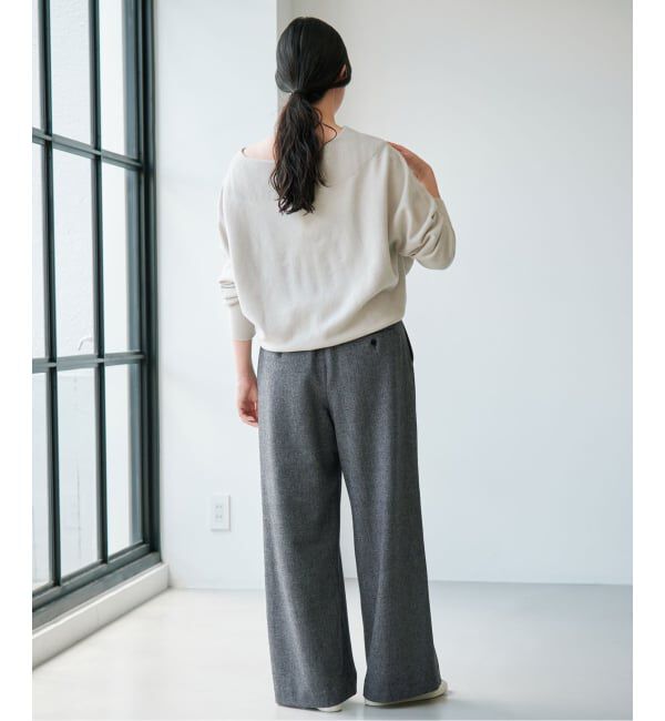 IENA「《予約》ツイードタックフォルムパンツ」|スラックス|