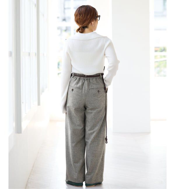 IENA「《予約》ツイードタックフォルムパンツ」|スラックス|