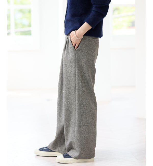 IENA「《予約》ツイードタックフォルムパンツ」|スラックス|