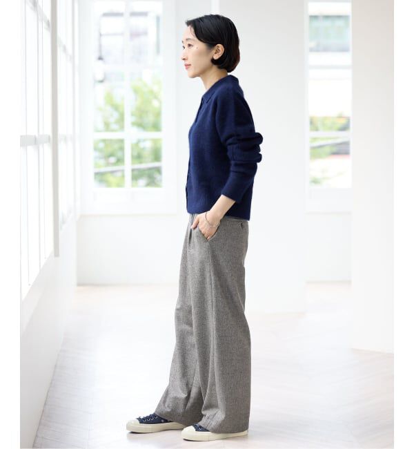 IENA「《予約》ツイードタックフォルムパンツ」|スラックス|