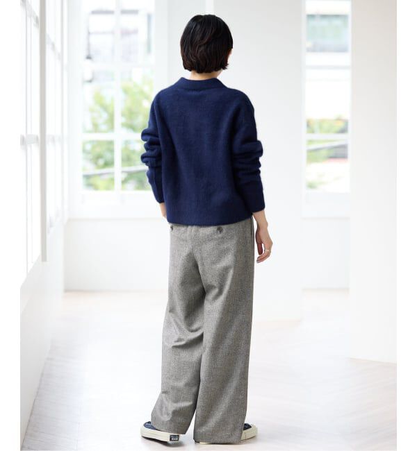 IENA「《予約》ツイードタックフォルムパンツ」|スラックス|