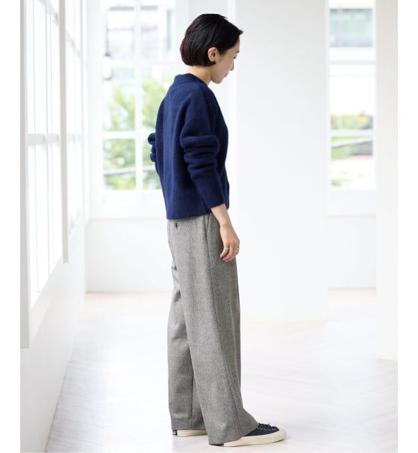 IENA「《予約》ツイードタックフォルムパンツ」|スラックス|