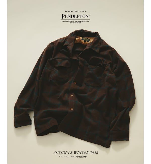 JOURNAL STANDARD relume「《予約》PENDLETON / ペンドルトン 別注 コットン シャギー オープンカラーシャツ」|シャツ・ブラウス|ブラウン