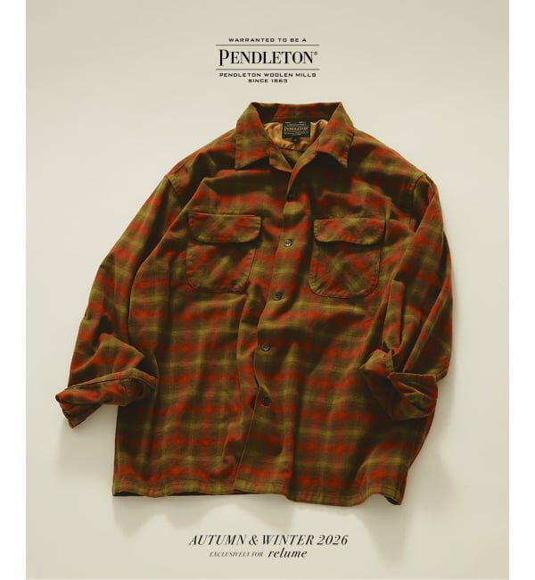 JOURNAL STANDARD relume「《予約》PENDLETON / ペンドルトン 別注 コットン シャギー オープンカラーシャツ」|シャツ・ブラウス|カーキ