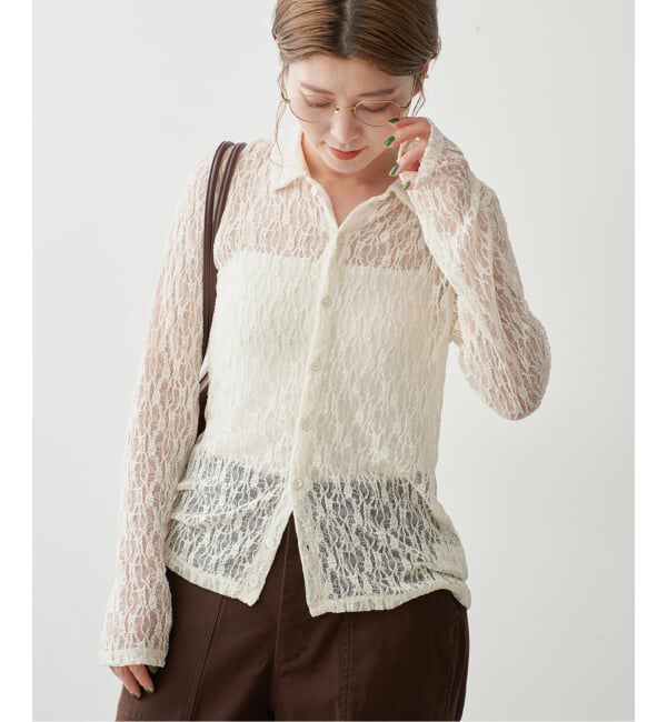 Spick and Span「シュリンクレースブラウス」|シャツ・ブラウス|