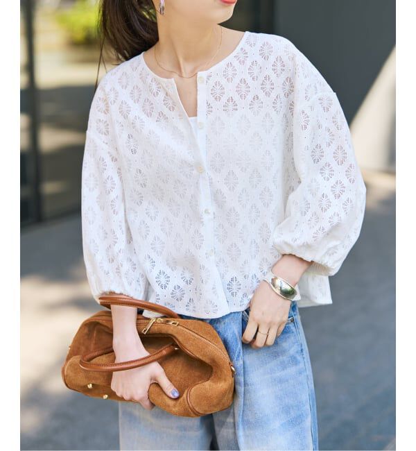 Spick and Span「《WEB限定 / 追加》レースボレロブラウス」|シャツ・ブラウス|