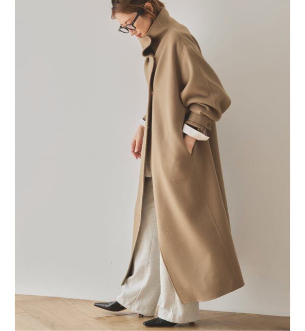 Spick and Span「《WEB限定 / 追加予約》ビーバーニュアンスカラーオーバーコート」|ノーカラーコート|