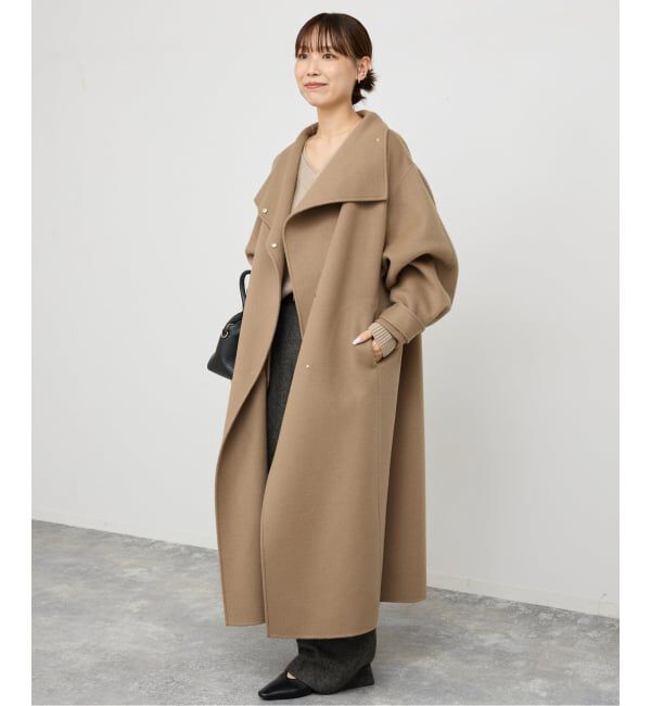 Spick and Span「《WEB限定 / 追加予約》ビーバーニュアンスカラーオーバーコート」|ノーカラーコート|