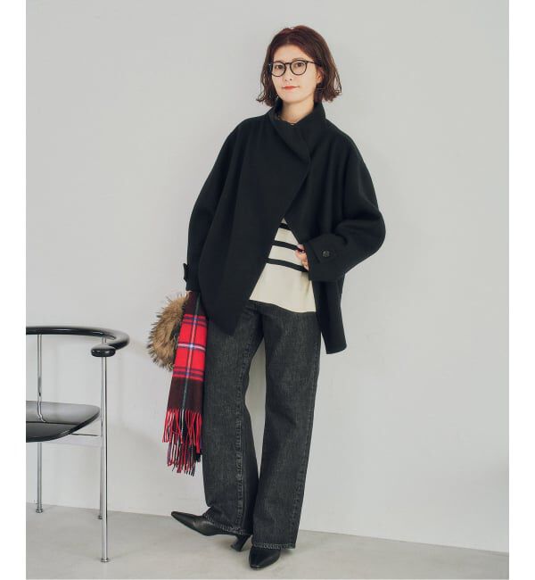 Spick and Span「《予約》ビーバーニュアンスカラーショートコート」|ノーカラーコート|
