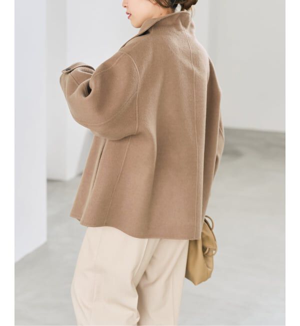 Spick and Span「《予約》ビーバーニュアンスカラーショートコート」|ノーカラーコート|