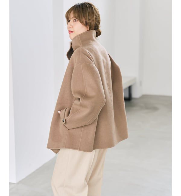 Spick and Span「《予約》ビーバーニュアンスカラーショートコート」|ノーカラーコート|