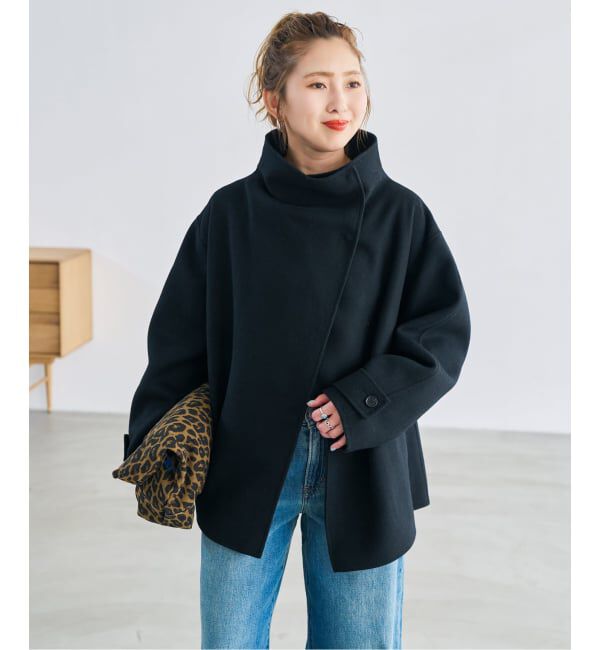 Spick and Span「《予約》ビーバーニュアンスカラーショートコート」|ノーカラーコート|