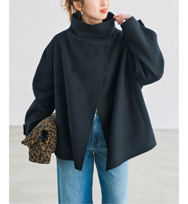 Spick and Span「《予約》ビーバーニュアンスカラーショートコート」|ノーカラーコート|