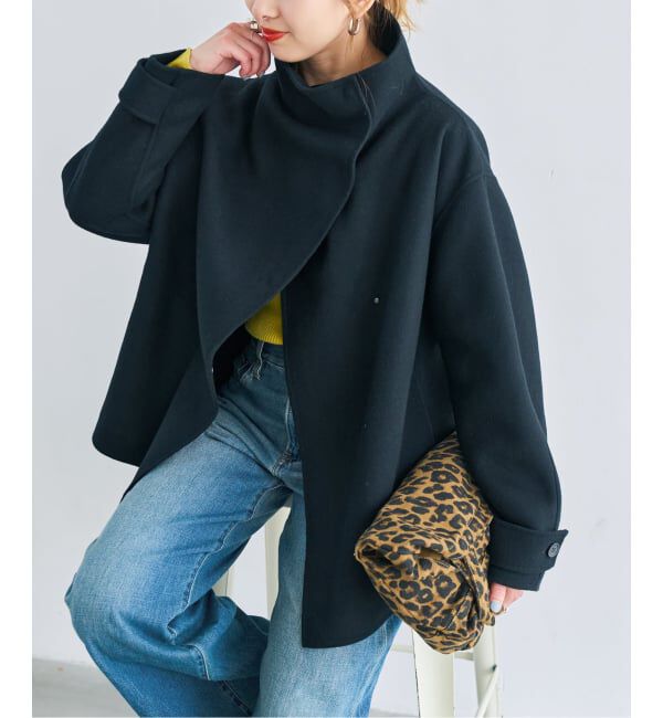 Spick and Span「《予約》ビーバーニュアンスカラーショートコート」|ノーカラーコート|
