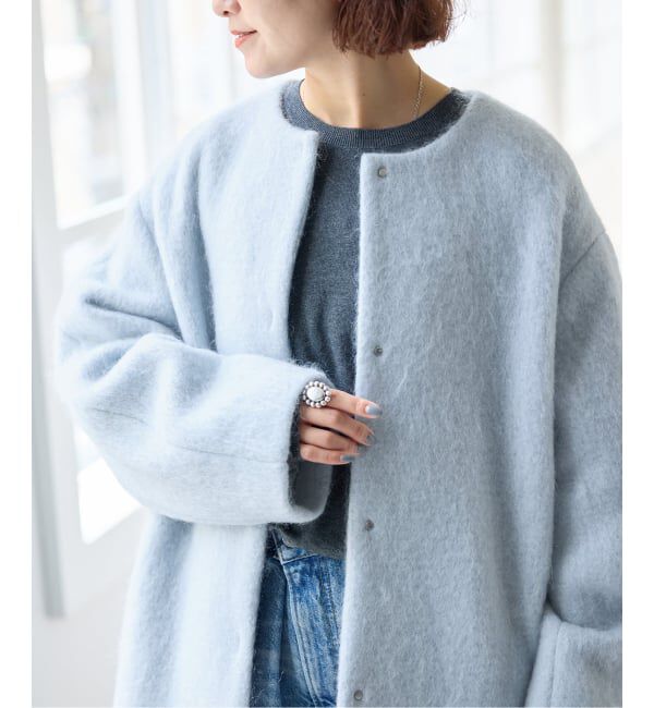 Spick and Span「《予約》ノーカラーコクーンシャギーコート」|ノーカラーコート|