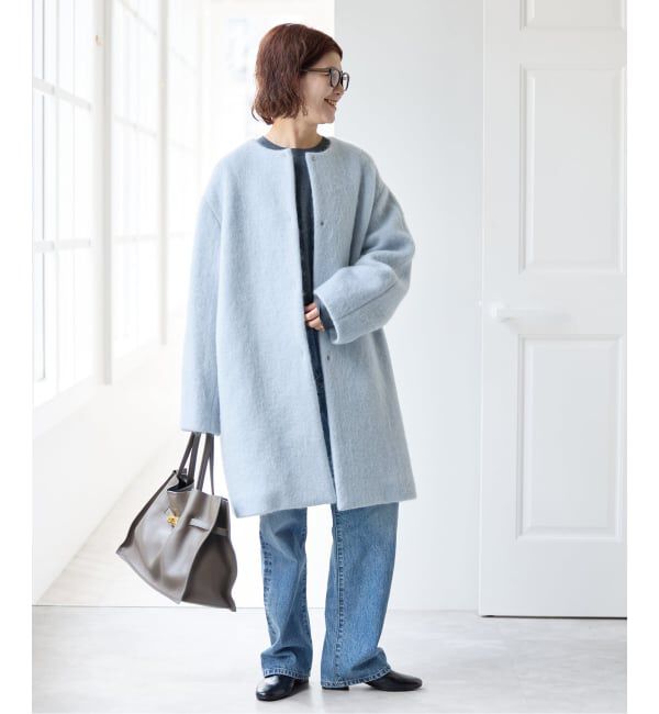 Spick and Span「《予約》ノーカラーコクーンシャギーコート」|ノーカラーコート|