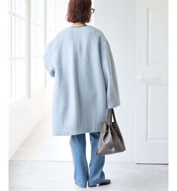 Spick and Span「《予約》ノーカラーコクーンシャギーコート」|ノーカラーコート|