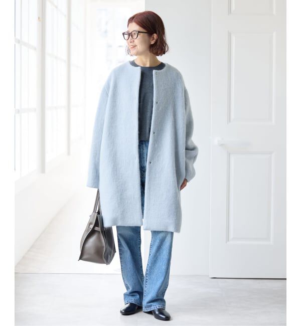 Spick and Span「《予約》ノーカラーコクーンシャギーコート」|ノーカラーコート|