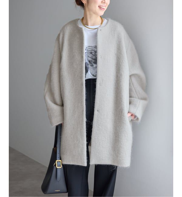 Spick and Span「《予約》ノーカラーコクーンシャギーコート」|ノーカラーコート|