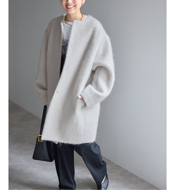 Spick and Span「《予約》ノーカラーコクーンシャギーコート」|ノーカラーコート|