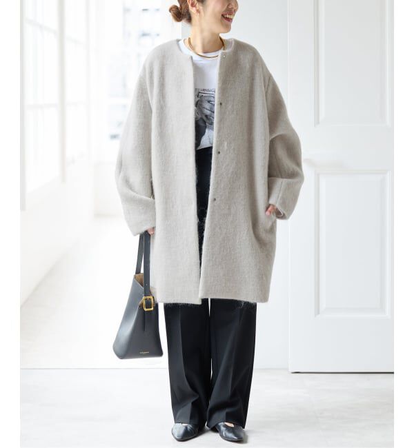 Spick and Span「《予約》ノーカラーコクーンシャギーコート」|ノーカラーコート|