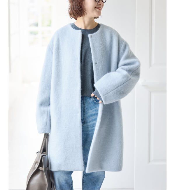 Spick and Span「《予約》ノーカラーコクーンシャギーコート」|ノーカラーコート|