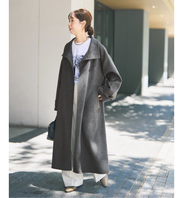 Spick and Span「《予約》スタンドカラーリバーロングコート」|ノーカラーコート|
