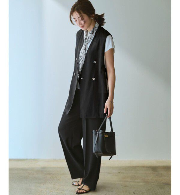 23区「【Oggi掲載/接触冷感/UVカット/吸水速乾】ストレッチジョーゼット ワイド パンツ」|その他|