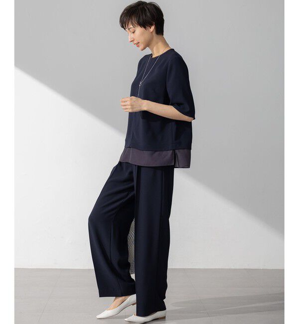23区「【Oggi掲載/接触冷感/UVカット/吸水速乾】ストレッチジョーゼット ワイド パンツ」|その他|