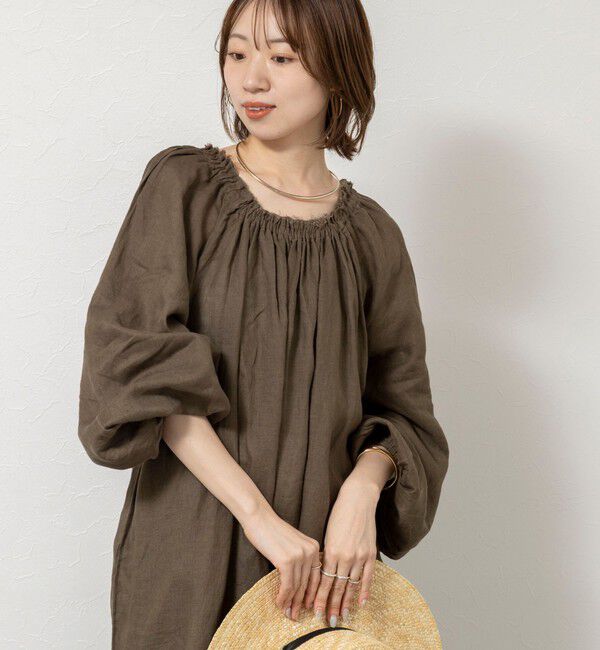 NOLLEY'S sophi「【WALANCE/ワランス】natural dye linen balloon sleeve dress」|ワンピース|