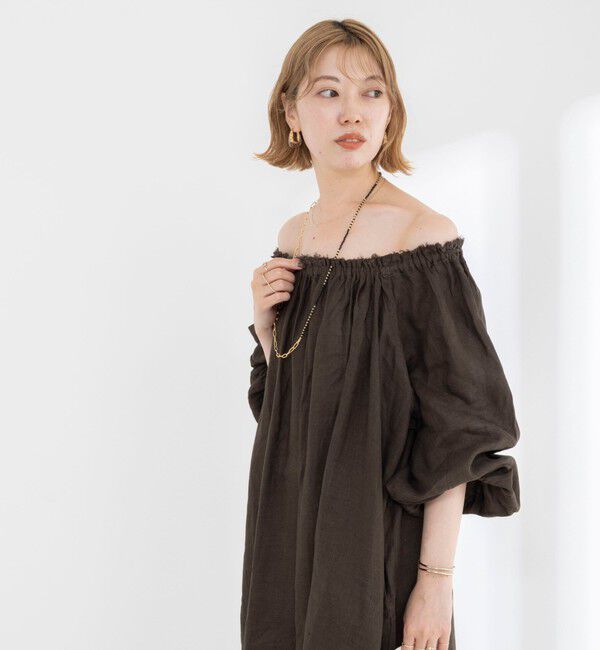 NOLLEY'S sophi「【WALANCE/ワランス】natural dye linen balloon sleeve dress」|ワンピース|