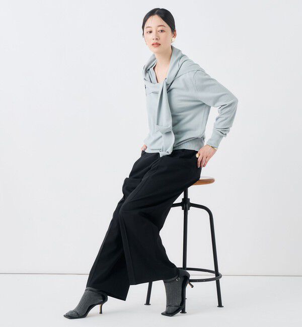 NOLLEY'S「【一部WEB限定サイズ】《抗ピル/防シワ》ウォッシャブルポリウール梳毛タックワイドパンツ」|その他|