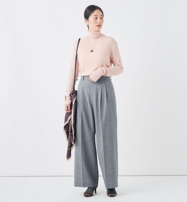 NOLLEY'S「【一部WEB限定サイズ】《抗ピル/防シワ》ウォッシャブルポリウール梳毛タックワイドパンツ」|その他|