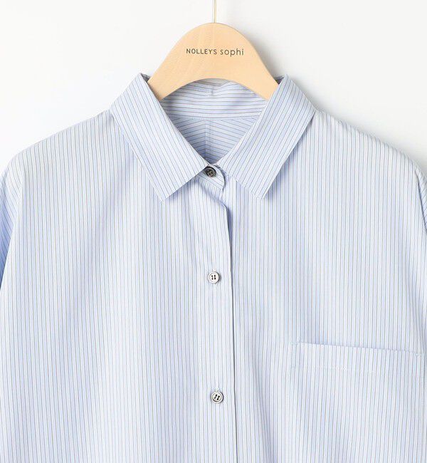 NOLLEY'S sophi「ウォッシャブル120/2ストライプオーバーシャツ」|シャツ・ブラウス|