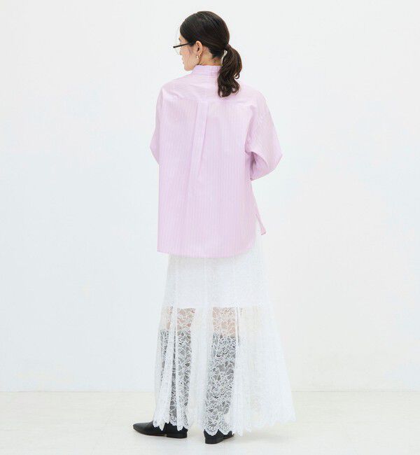 NOLLEY'S sophi「ウォッシャブル120/2ストライプオーバーシャツ」|シャツ・ブラウス|
