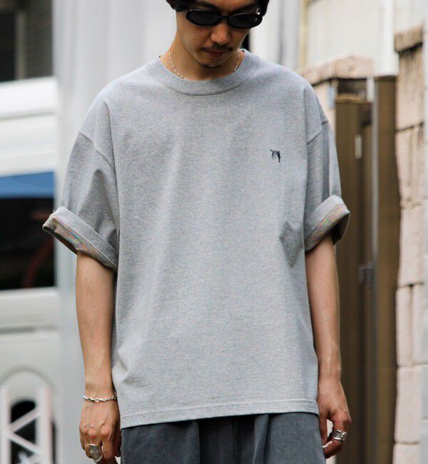 GLOSTER「【BOY刺繍】裏グラデーション ワンポイント半袖Tシャツ」|Tシャツ・カットソー|