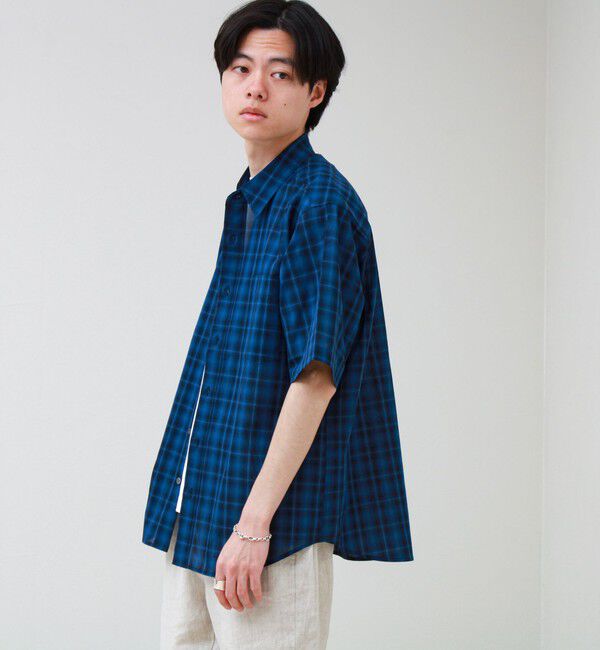 GLOSTER「GOODNESS刺繍 オンブレー ショートスリーブシャツ」|シャツ・ブラウス|