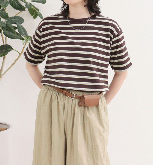fredy emue「【汗ジミ軽減】ボーダーTシャツ」|Tシャツ・カットソー|