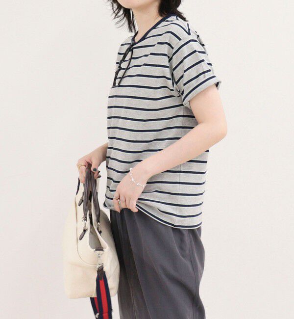 fredy emue「【汗ジミ軽減】ボーダーTシャツ」|Tシャツ・カットソー|