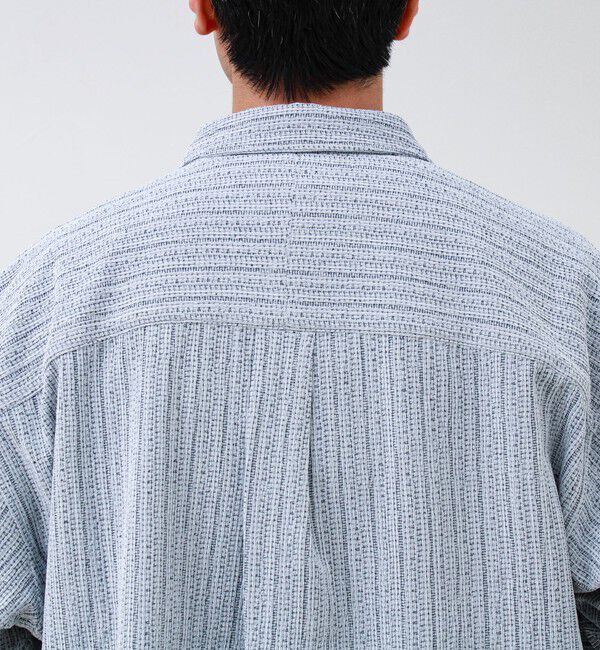 GLOSTER「Stripe crepe ストライプ楊柳 ロングスリーブオーバーサイズシャツ　」|シャツ・ブラウス|