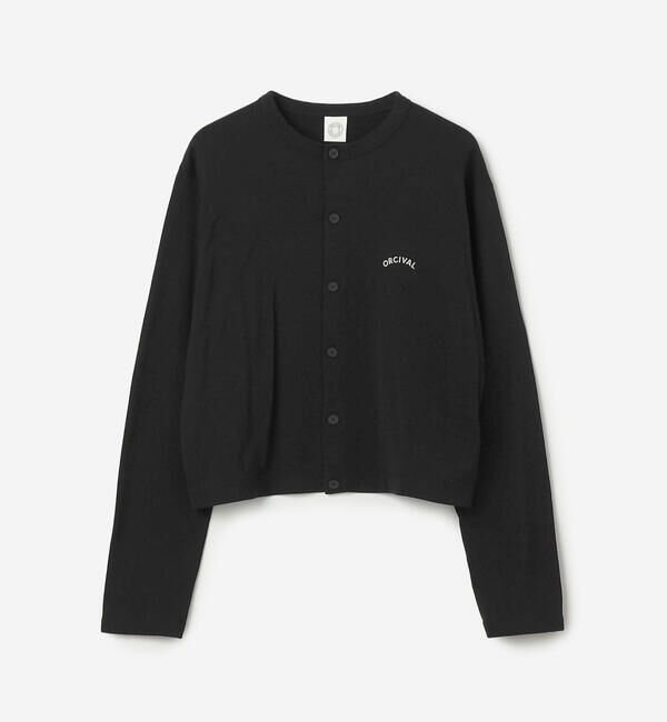 ORCIVAL「ORCIVAL | コットンナイロン シースルー 長袖クルーネックカーディガン WOMEN」|カーディガン|BLACK