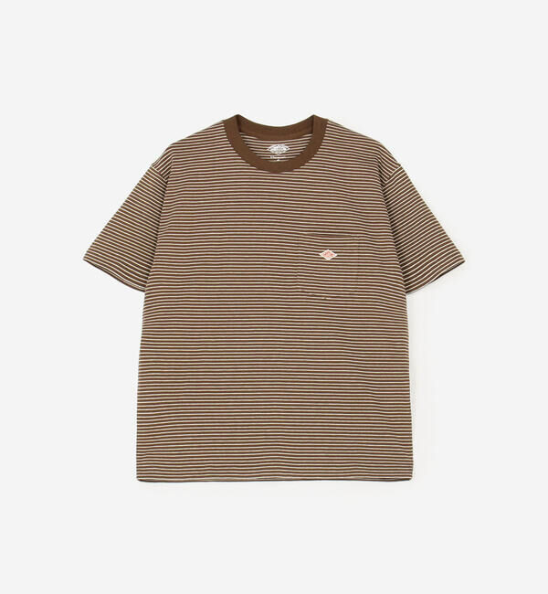 DANTON「DANTON | マルチボーダー ポケットクルーネックTシャツ WOMEN」|Tシャツ・カットソー|