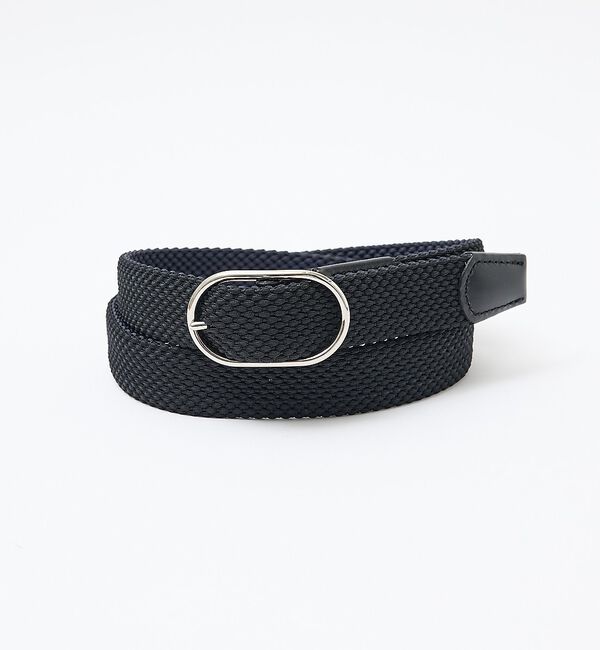 ABAHOUSE「【ABAHOUSE　les essentiels】リバーシブルゴムメッシュベルト」|ベルト|ブラック