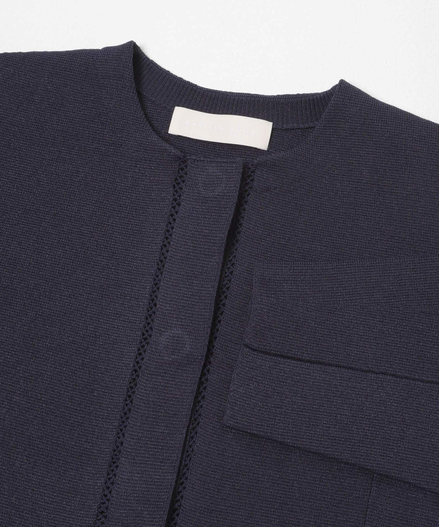 URBAN RESEARCH ROSSO「MARILYN MOON　PAPER KNIT EMBROIDERY JACKET」|ノーカラージャケット|