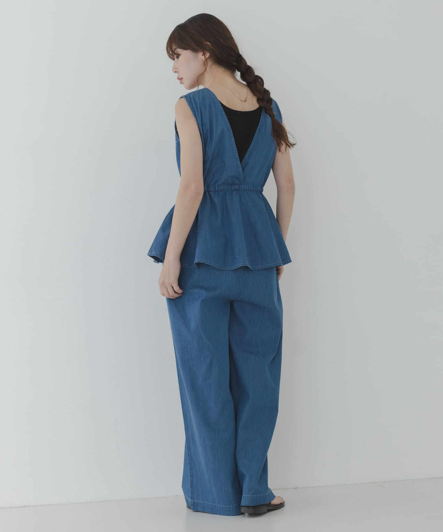 Sonny Label 「クロス刺繍ペプラムサロペット」|オールインワン|