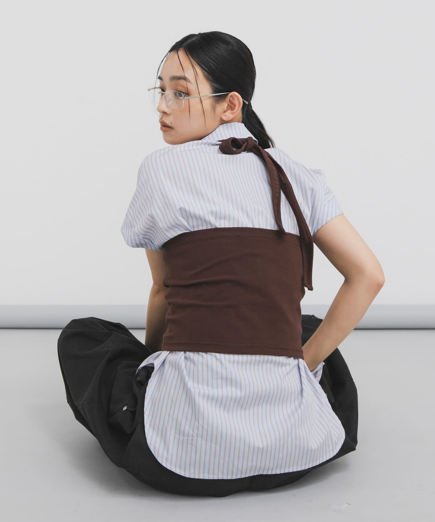  「『STAFF DESIGN PROJECT』ホルターネックSETシャツ」|シャツ・ブラウス|ブルー系その他