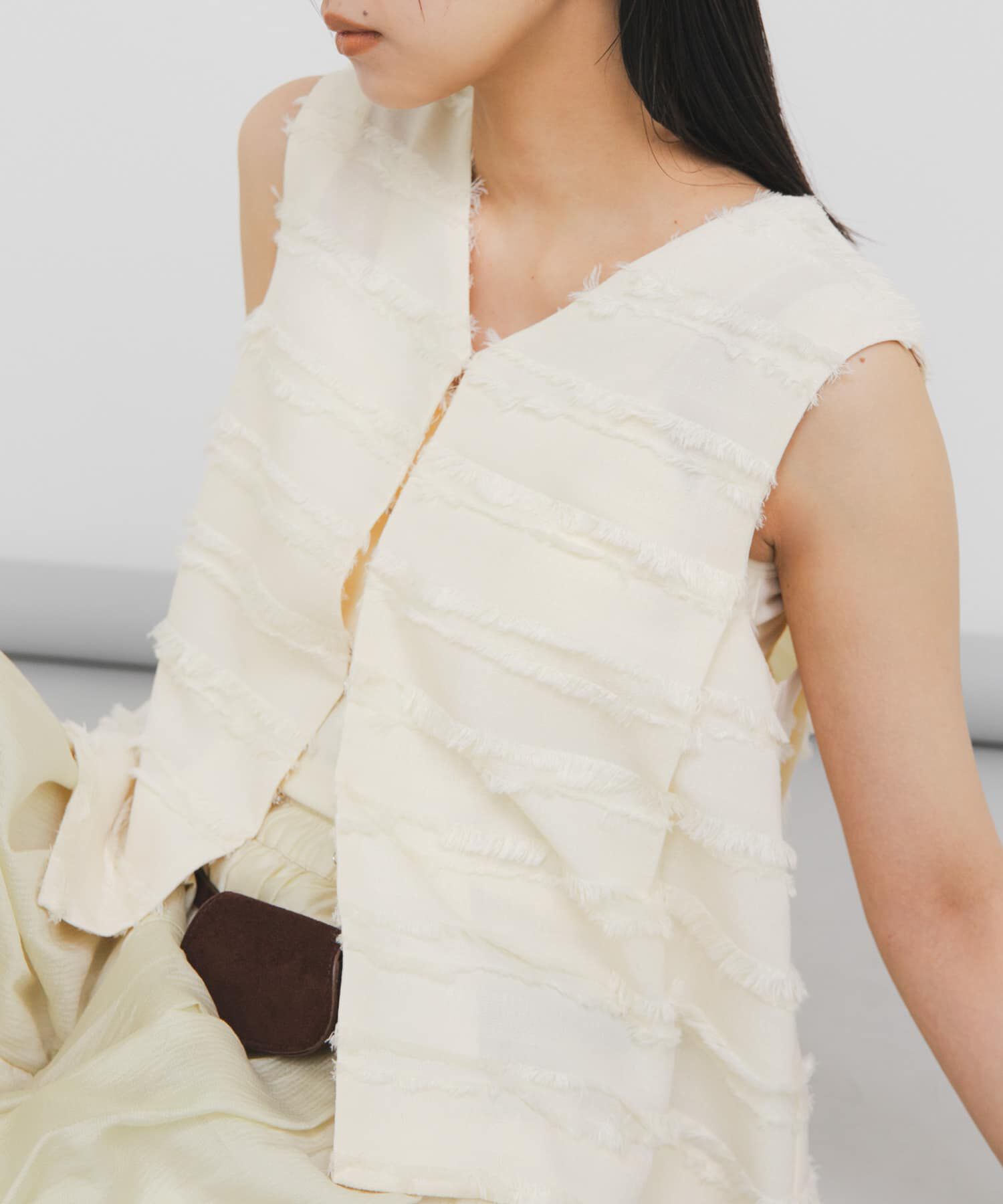  「『STAFF DESIGN PROJECT』フリンジボーダーベスト」|ベスト・ジレ|
